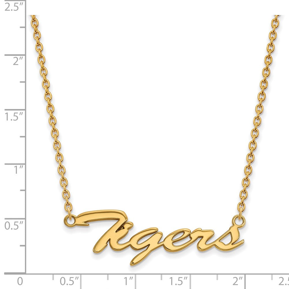 LogoArt 14 kt Yellow Gold Clemson University Tigers Script Pendant Necklace