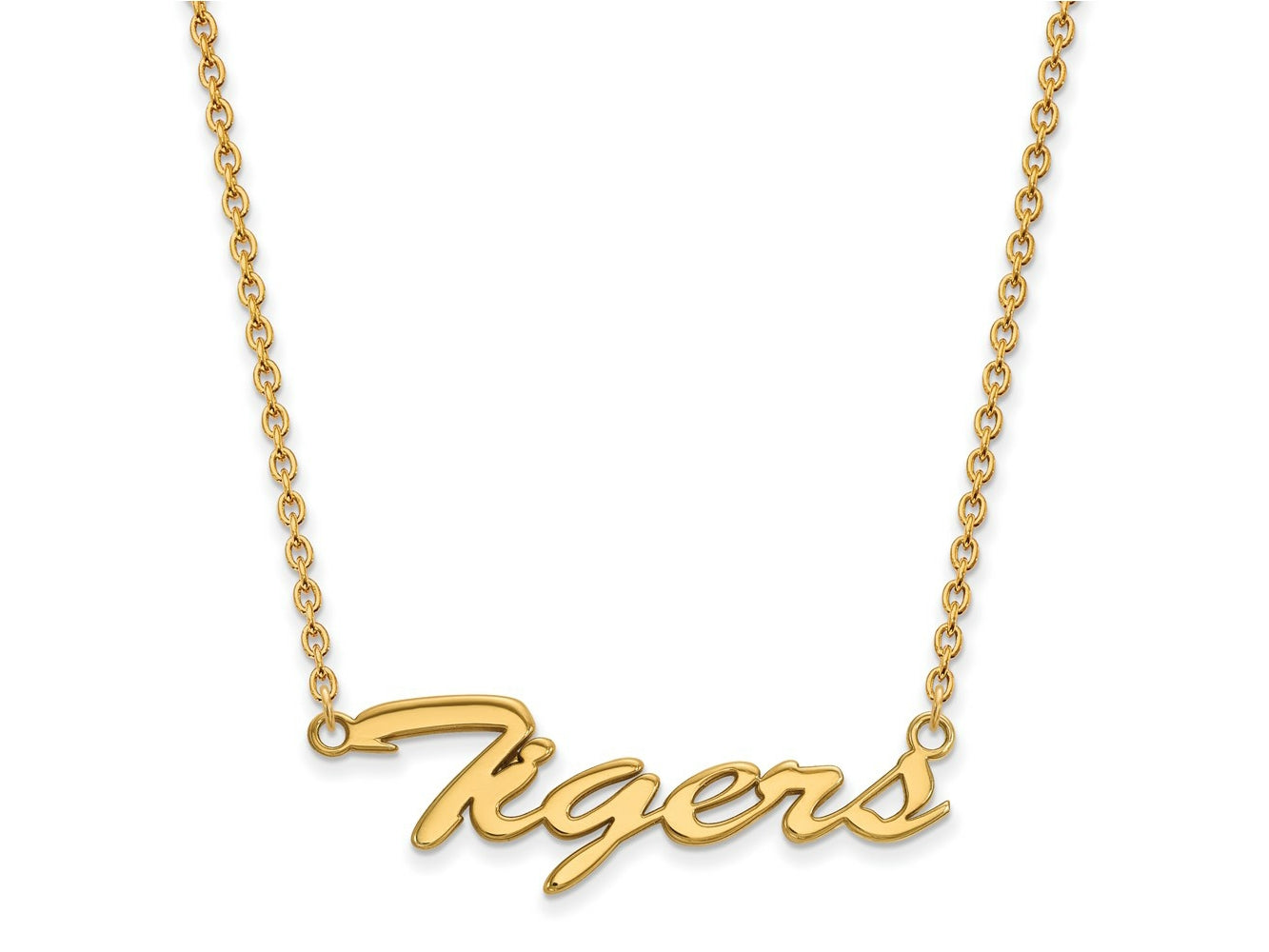 LogoArt 14 kt Yellow Gold Clemson University Tigers Script Pendant Necklace