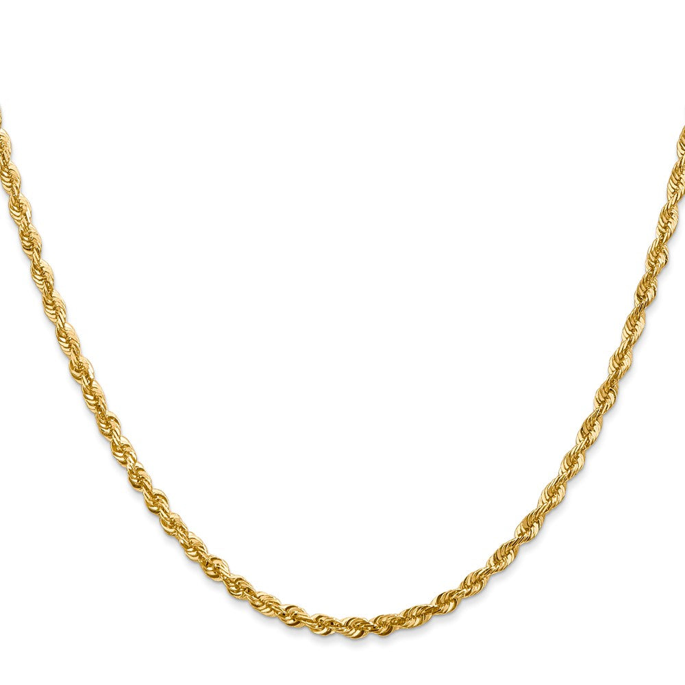 FJC Finejewelers 10 kt Yellow Gold Ultra Bright Cut Lightweight Rope Chain 24 Inches x 2.75 mm