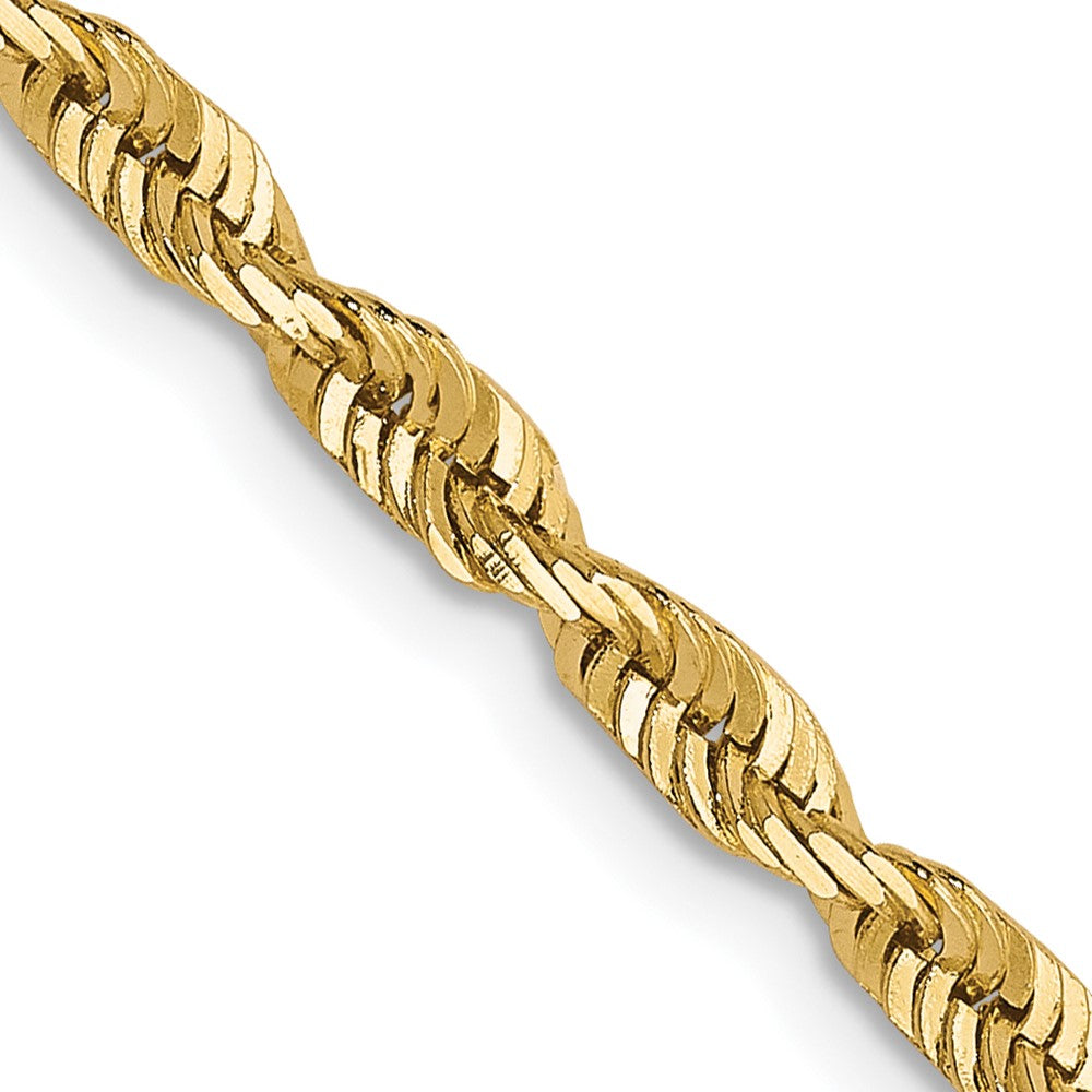 FJC Finejewelers 10 kt Yellow Gold Ultra Bright Cut Lightweight Rope Chain 24 Inches x 2.75 mm