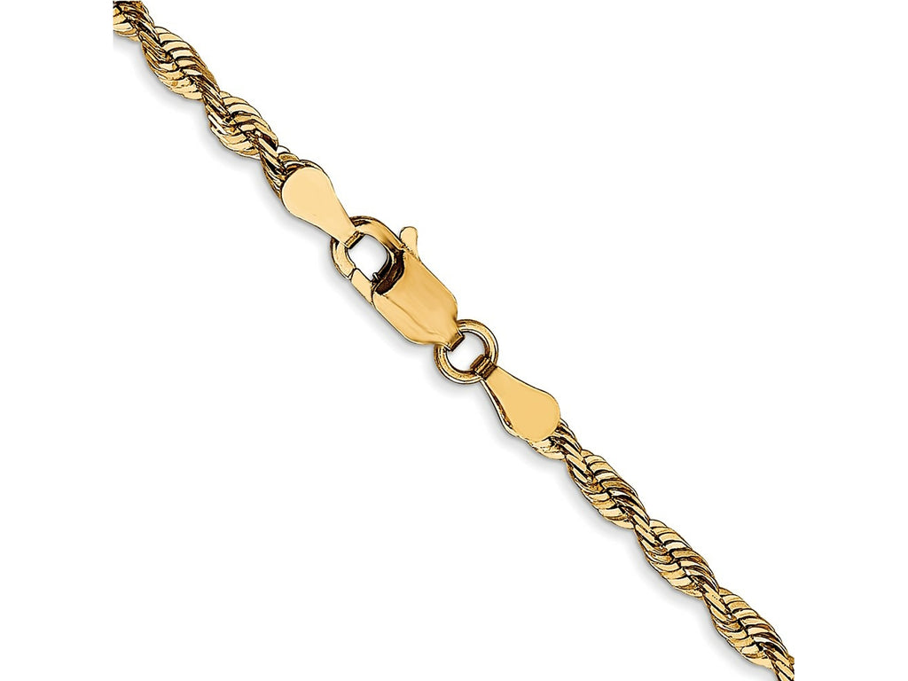 FJC Finejewelers 10 kt Yellow Gold Ultra Bright Cut Lightweight Rope Chain 24 Inches x 2.75 mm