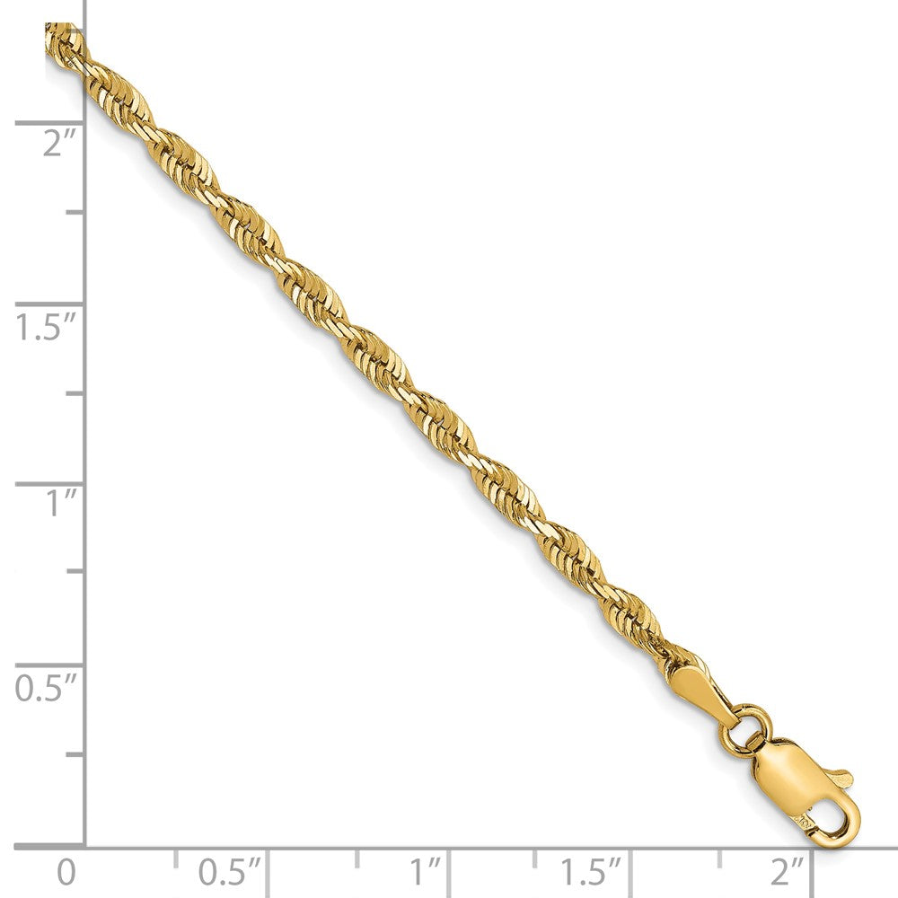 FJC Finejewelers 10 kt Yellow Gold Ultra Bright Cut Lightweight Rope Chain Bracelet 8 Inches x 2.75 mm