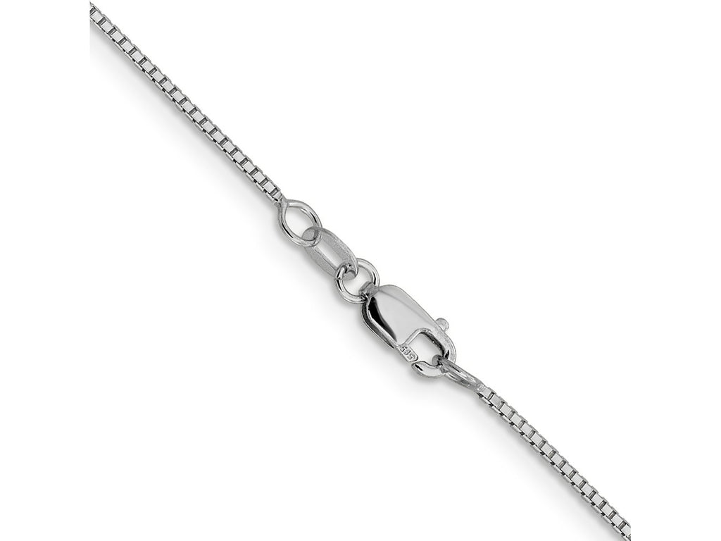 FJC Finejewelers 10 kt White Gold Sparkle Octagonal Box Chain 18 Inches x 0.95 mm