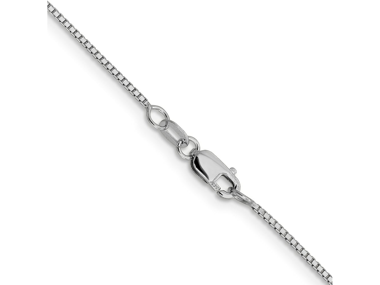 FJC Finejewelers 10 kt White Gold Sparkle Octagonal Box Chain 18 Inches x 0.95 mm