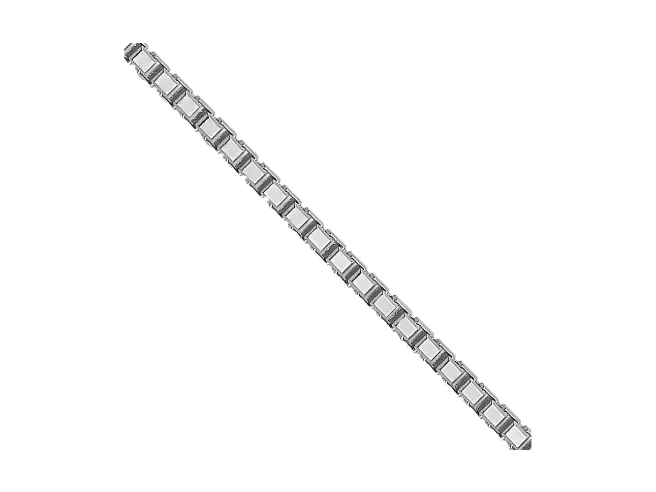 FJC Finejewelers 10 kt White Gold Sparkle Octagonal Box Chain 20 Inches x 0.95 mm