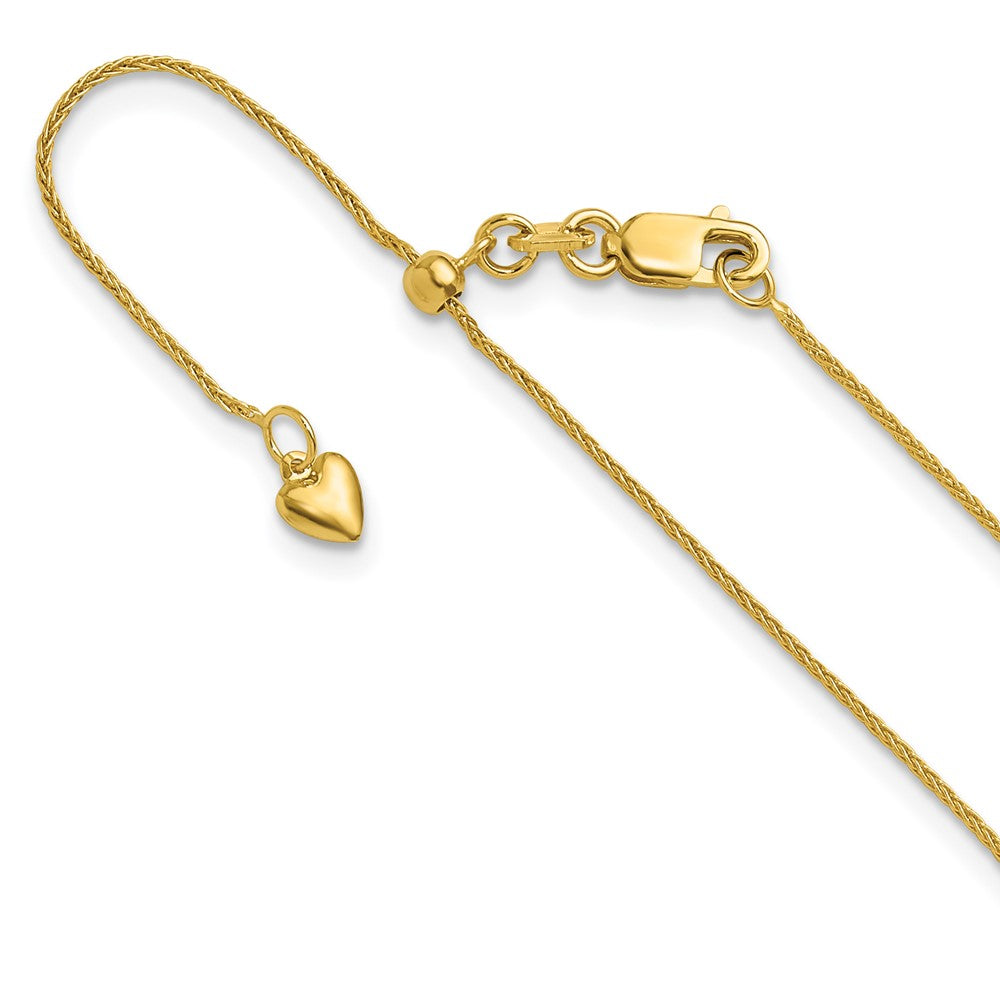 FJC Finejewelers 10 kt Yellow Gold Spiga Adjustable .8mm Wheat Chain 22 Inches x 5.25 mm