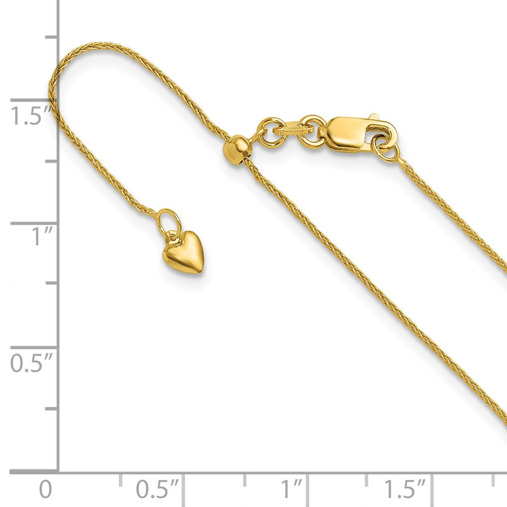 FJC Finejewelers 10 kt Yellow Gold Spiga Adjustable .8mm Wheat Chain 22 Inches x 5.25 mm