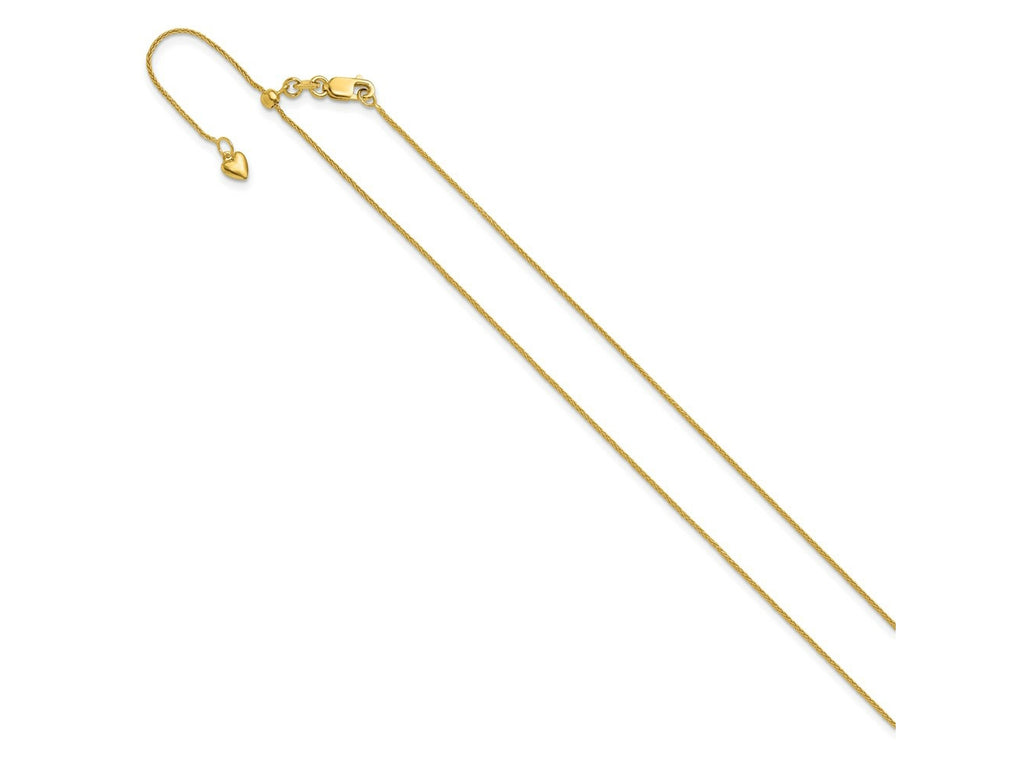 FJC Finejewelers 10 kt Yellow Gold Spiga Adjustable .8mm Wheat Chain 22 Inches x 5.25 mm