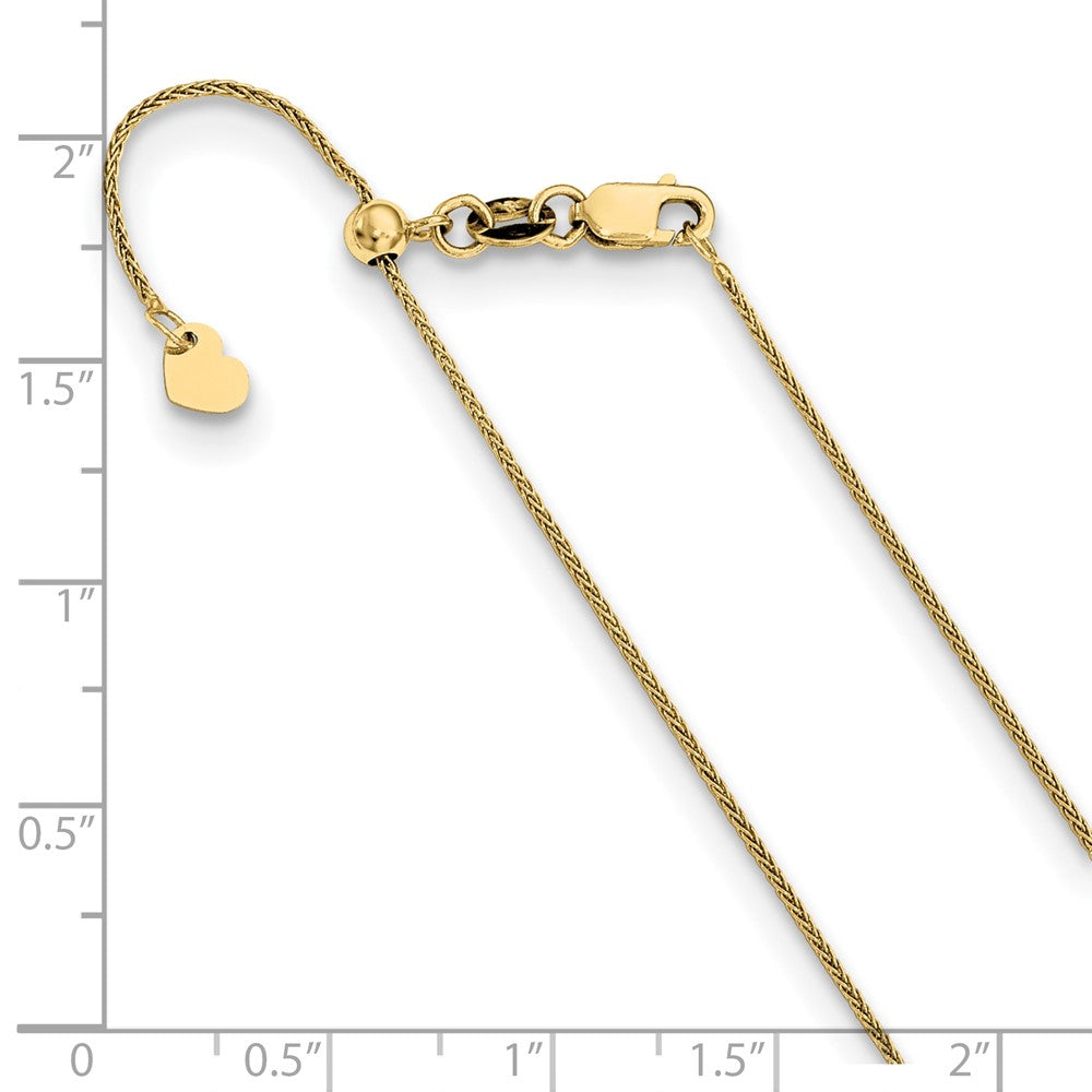 FJC Finejewelers 10 kt Yellow Gold Spiga Adjustable .8mm Wheat Chain 30 Inches x 5.25 mm