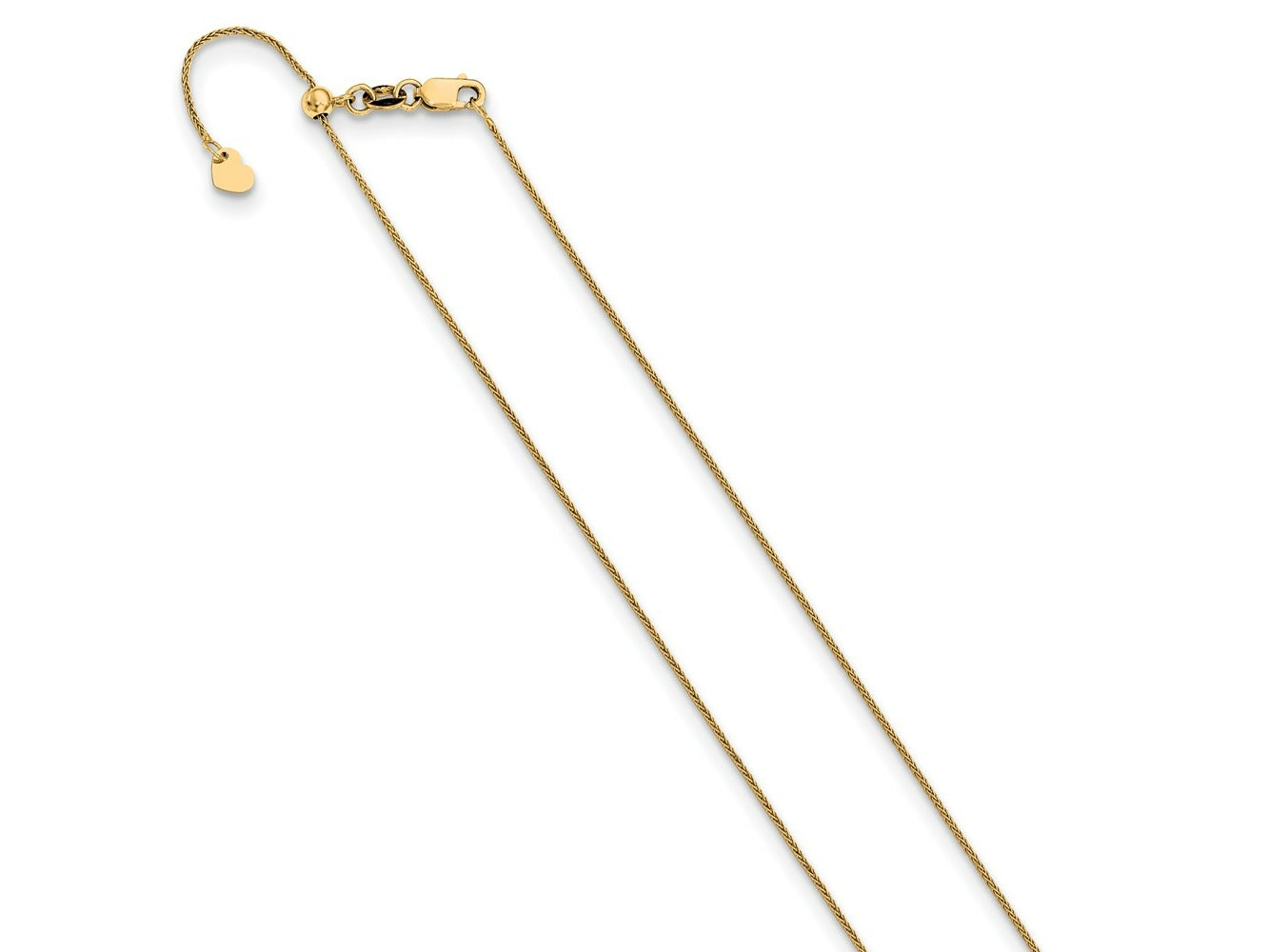 FJC Finejewelers 10 kt Yellow Gold Spiga Adjustable .8mm Wheat Chain 30 Inches x 5.25 mm