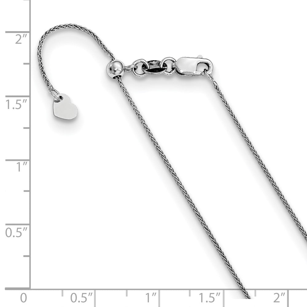 FJC Finejewelers 10 kt White Gold Spiga Adjustable Wheat Chain 30 Inches x 0.8 mm