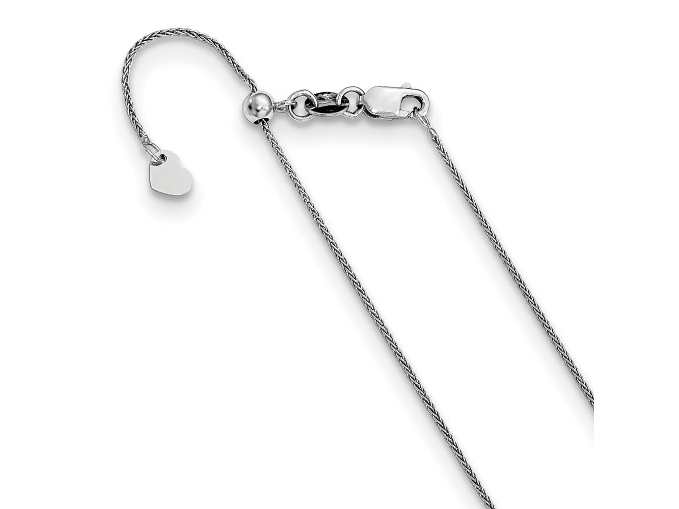 FJC Finejewelers 10 kt White Gold Spiga Adjustable Wheat Chain 30 Inches x 0.8 mm