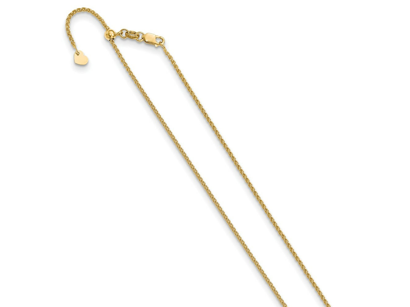 FJC Finejewelers 10 kt Yellow Gold Spiga Adjustable Wheat Chain 30 Inches x 1.35 mm