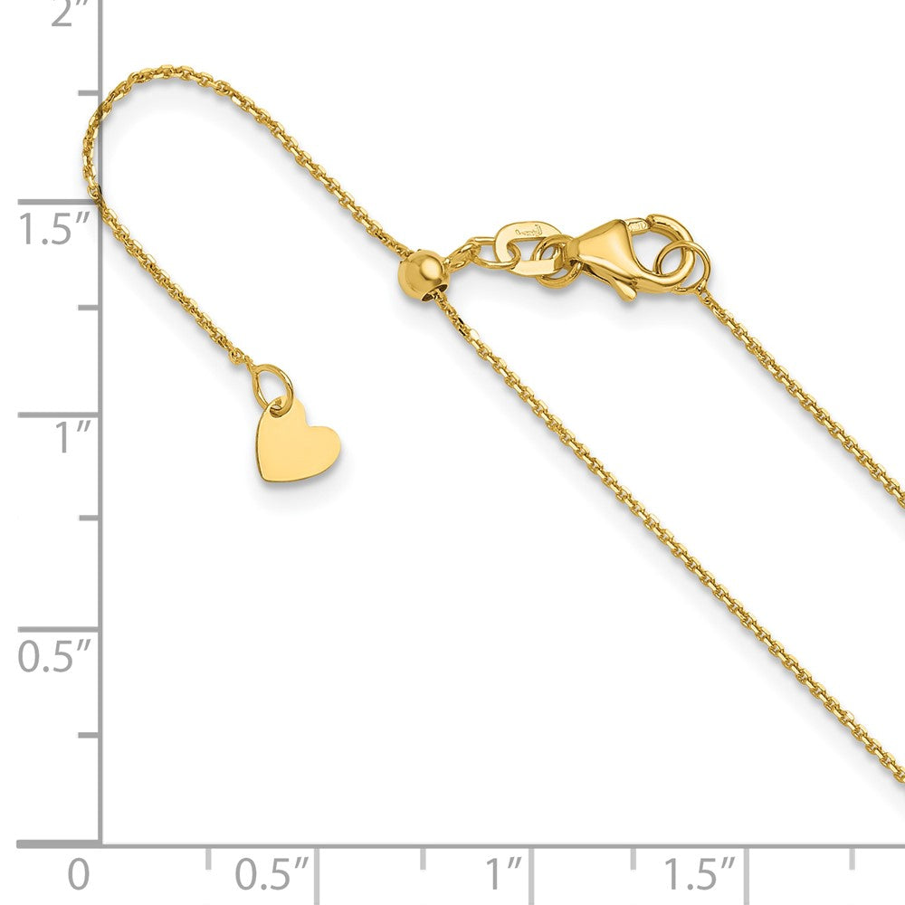 FJC Finejewelers 10 kt Yellow Gold Adjustable 1mm Bright Cut Cable Chain 22 Inches x 5.25 mm