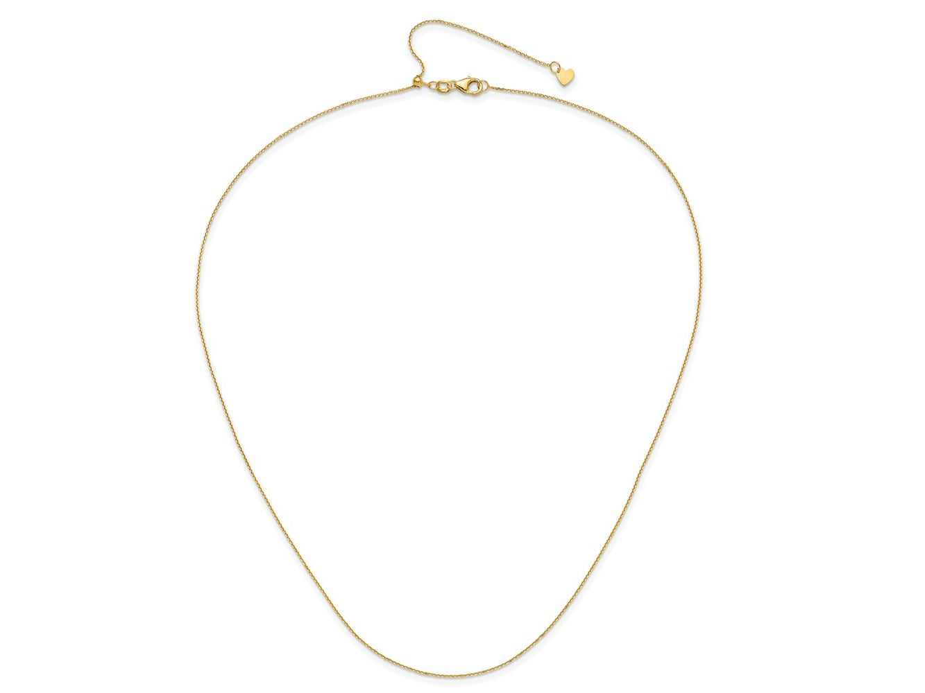 FJC Finejewelers 10 kt Yellow Gold Adjustable 1mm Bright Cut Cable Chain 22 Inches x 5.25 mm