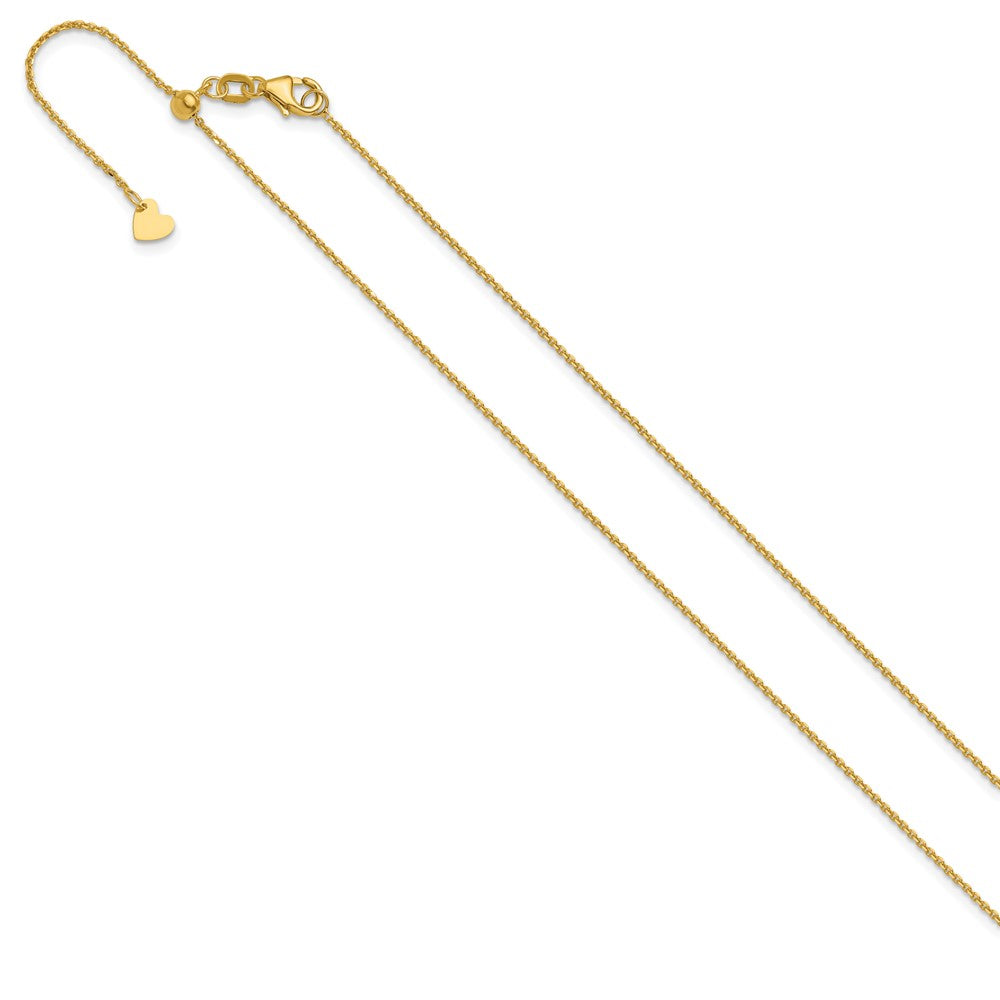 FJC Finejewelers 10 kt Yellow Gold Adjustable Bright Cut Cable Chain 22 Inches x 1.1 mm