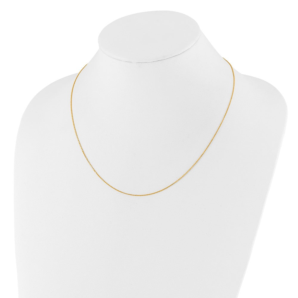 FJC Finejewelers 10 kt Yellow Gold Adjustable Bright Cut Cable Chain 22 Inches x 1.1 mm
