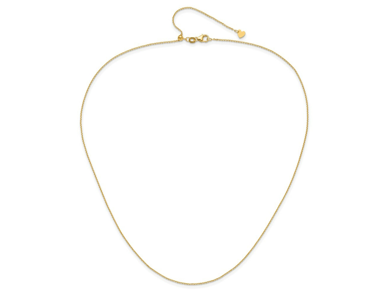 FJC Finejewelers 10 kt Yellow Gold Adjustable Bright Cut Cable Chain 22 Inches x 1.1 mm