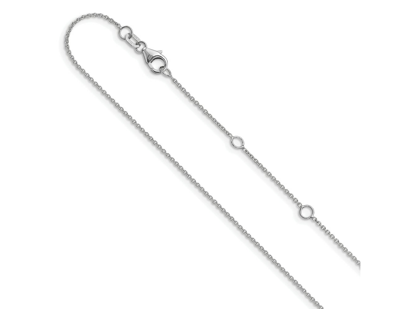 FJC Finejewelers 10 kt White Gold 1.1mm Round Cable 1in+1in Adjustable Chain 18 Inches x 1.1 mm