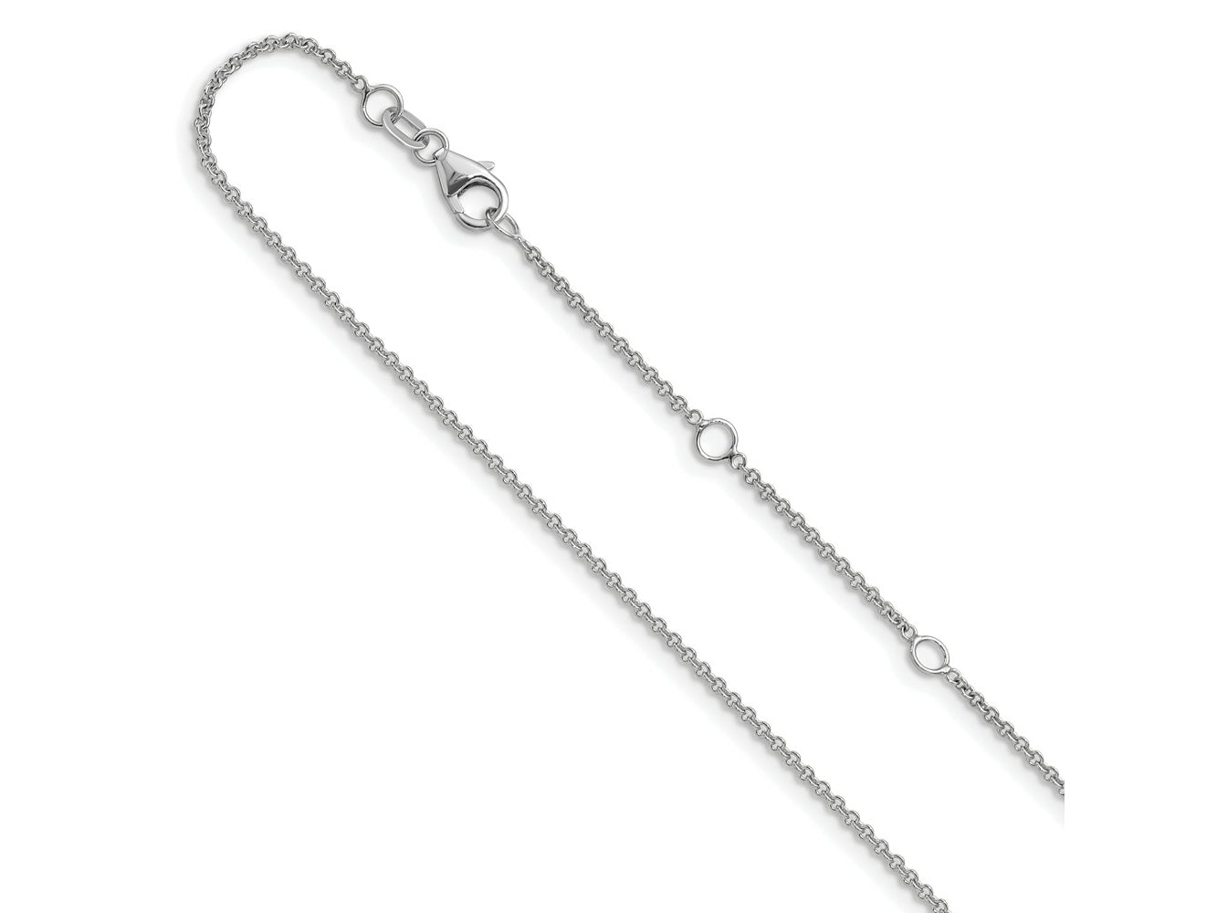 FJC Finejewelers 10 kt White Gold 1.4mm Round Cable 1in+1in Adjustable Chain 18 Inches x 1.4 mm
