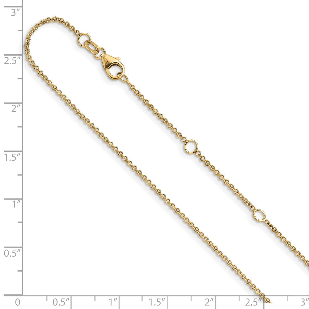 FJC Finejewelers 10 kt Yellow Gold Round Cable 1in+1in Adjustable Chain 18 Inches x 1.4 mm
