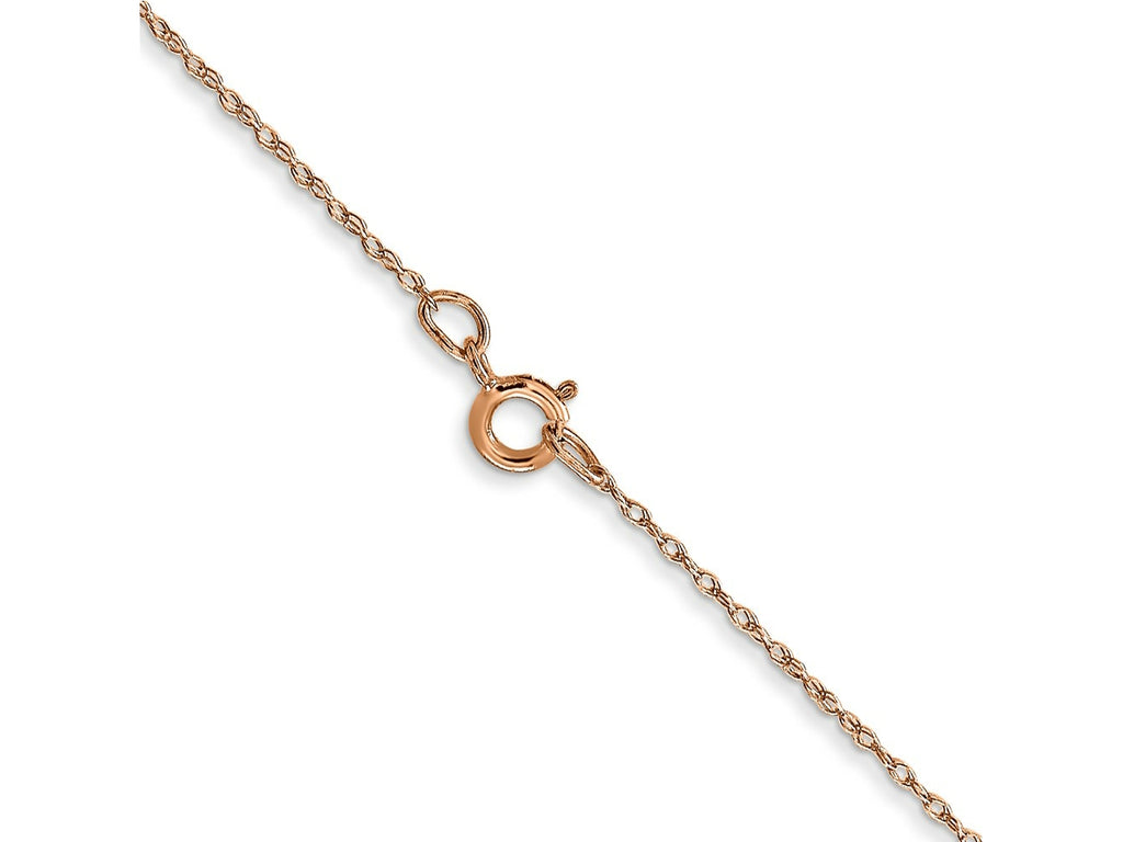 FJC Finejewelers 14 kt Rose Gold Carded Cable Rope Chain 13 Inches x 0.5 mm