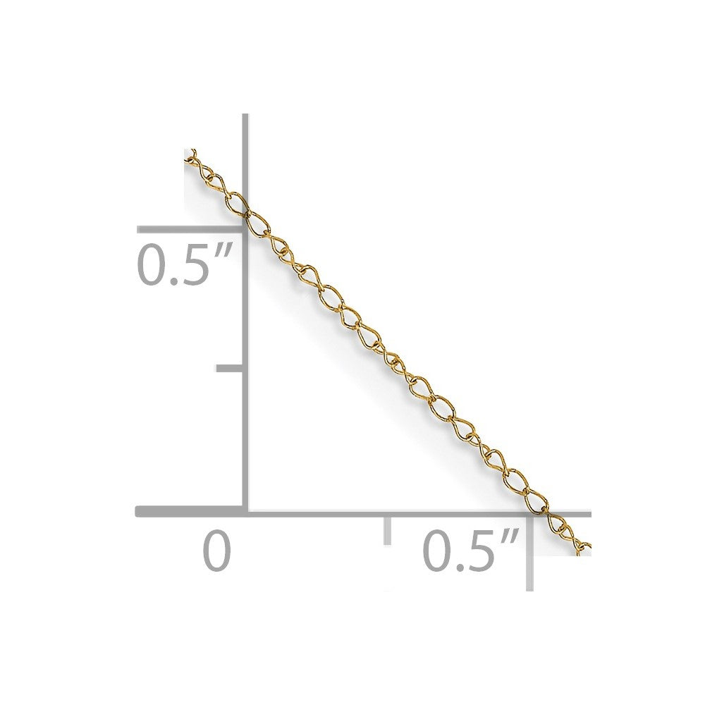FJC Finejewelers 14 kt Yellow Gold .42 mm Carded Curb Chain 13 Inches x 0.42 mm