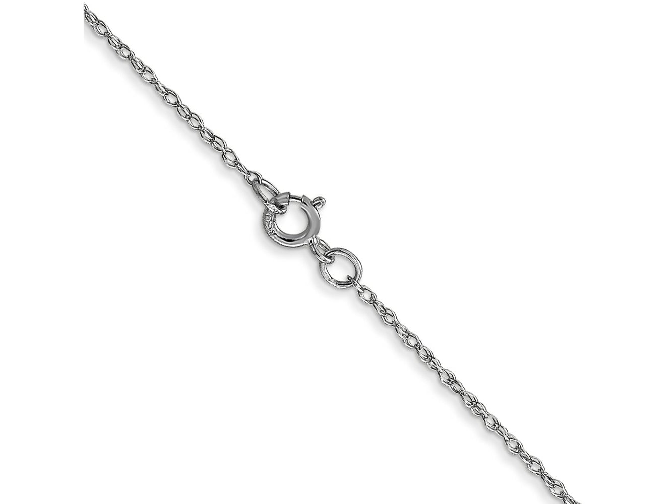 FJC Finejewelers 14 kt White Gold Carded Cable Rope Chain 13 Inches x 0.6 mm