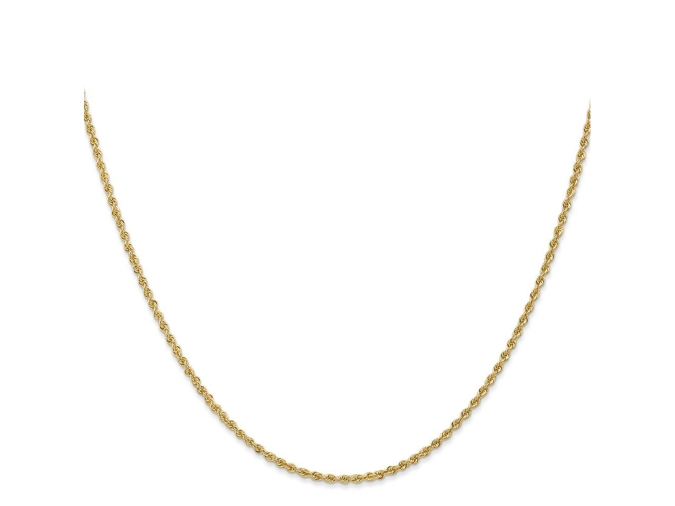 FJC Finejewelers 14 kt Yellow Gold Solid Regular Rope Chain 22 Inches x 1.8 mm