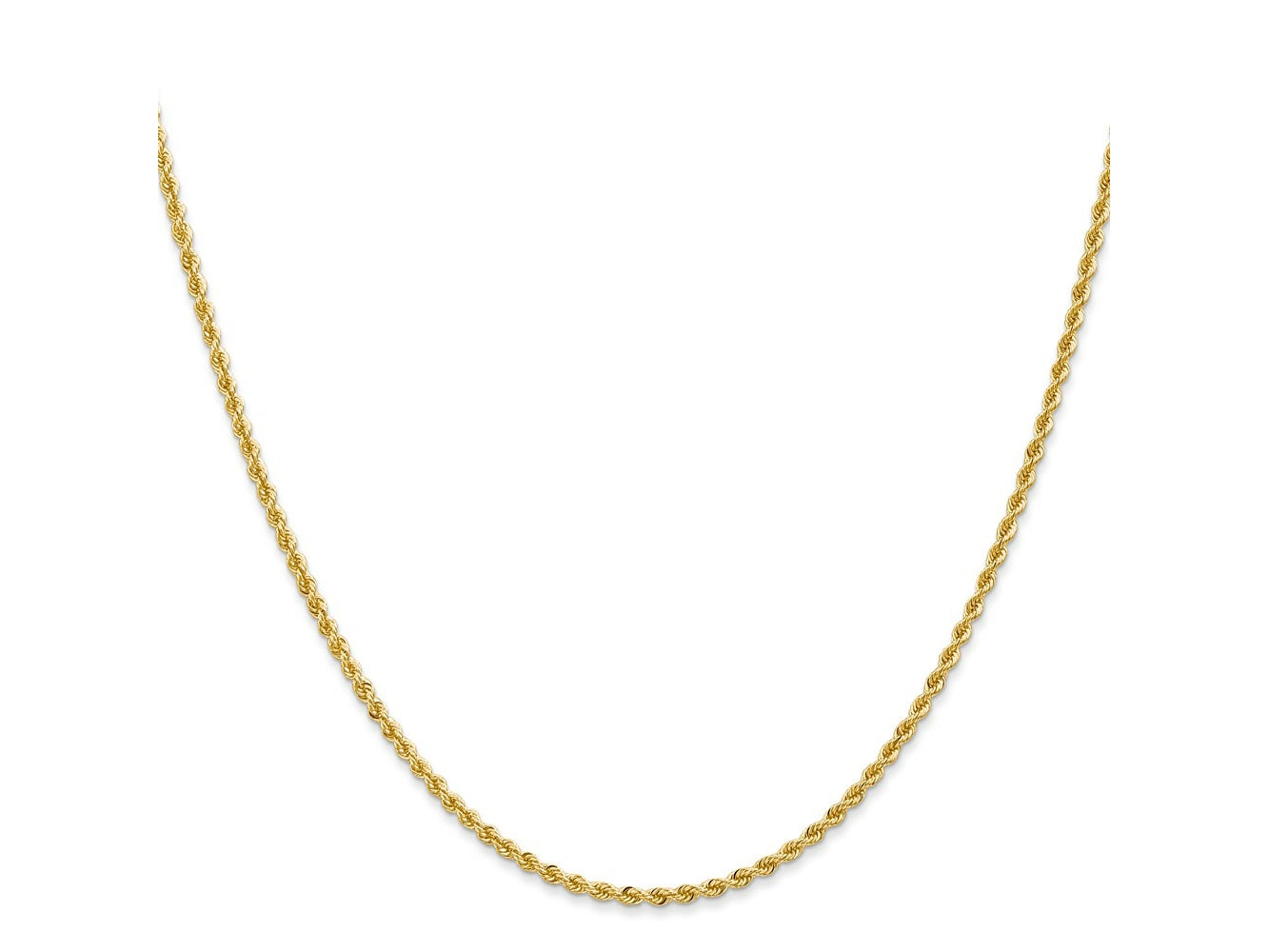 FJC Finejewelers 14 kt Yellow Gold Solid Regular Rope Chain 22 Inches x 2 mm