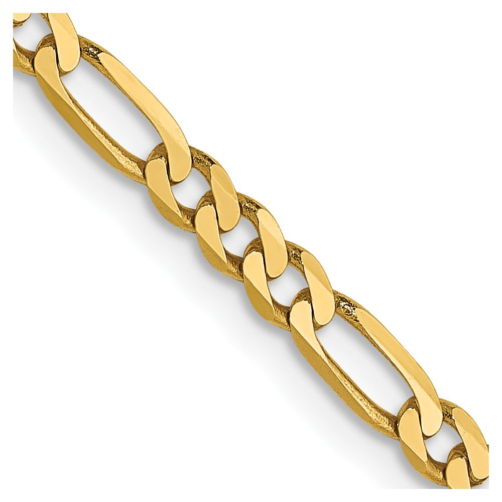 FJC Finejewelers 14 kt Yellow Gold Flat Figaro Chain 22 Inches x 2.75 mm