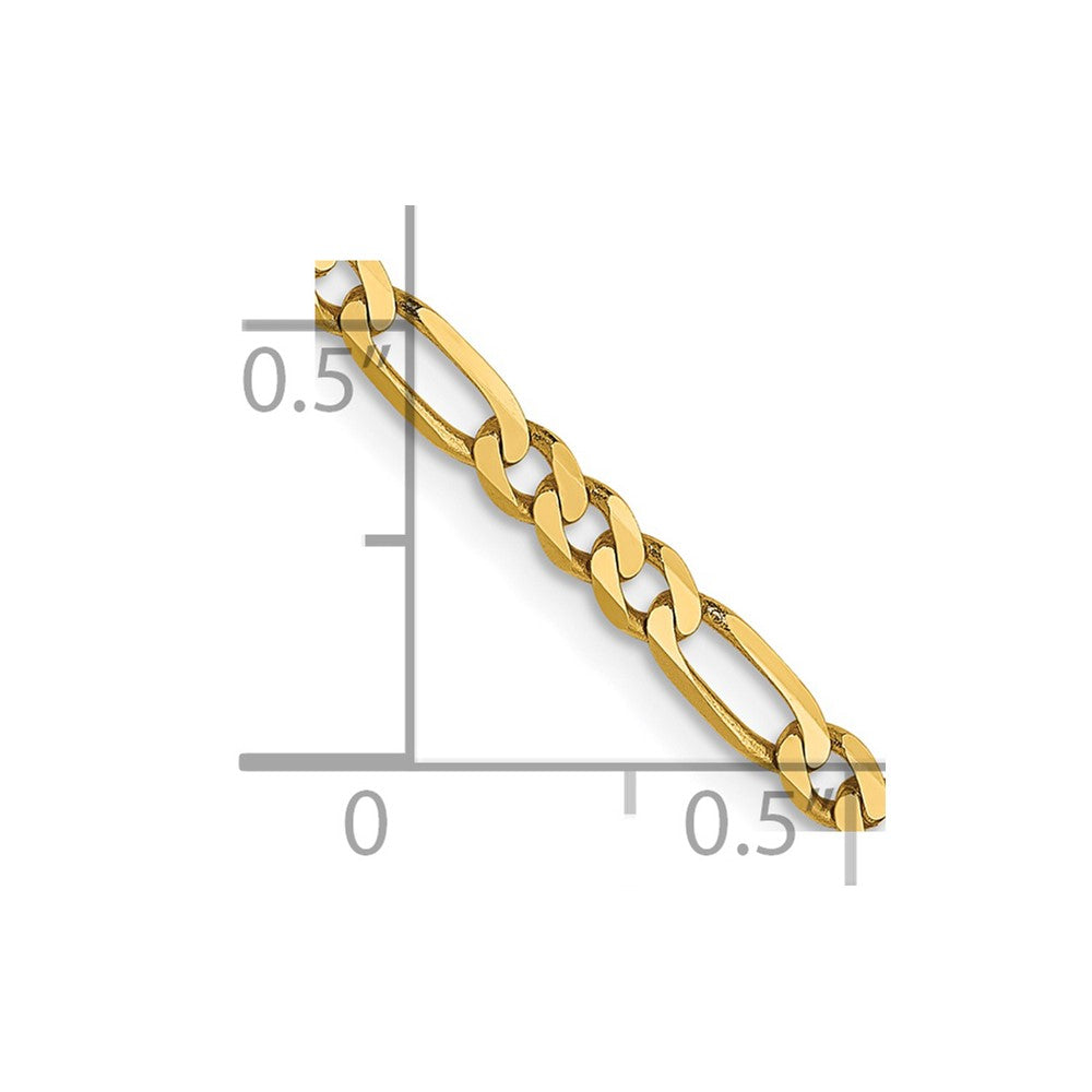 FJC Finejewelers 14 kt Yellow Gold Flat Figaro Chain 22 Inches x 2.75 mm
