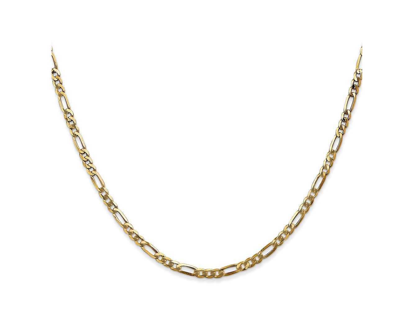 FJC Finejewelers 14 kt Yellow Gold Flat Figaro Chain 22 Inches x 2.75 mm