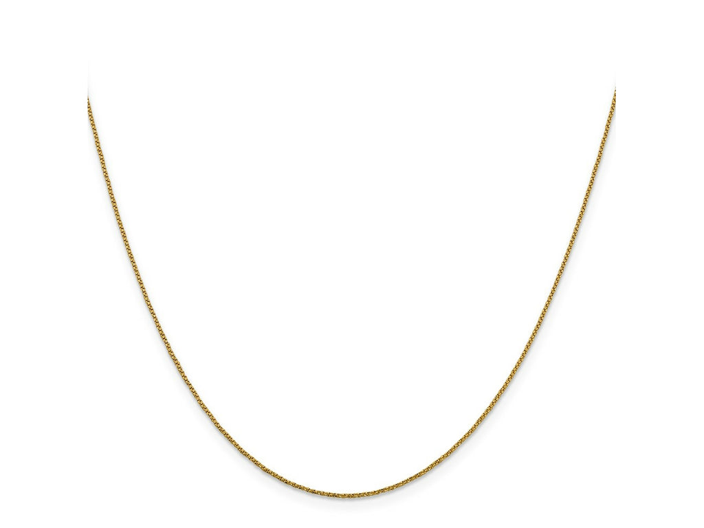 FJC Finejewelers 14 kt Yellow Gold Bright Cut Twisted Box Chain 16 Inches x 0.9 mm