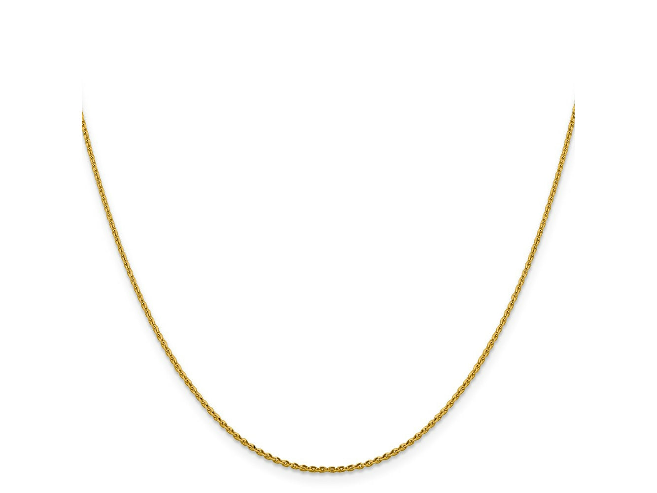 FJC Finejewelers 14 kt Yellow Gold Cable Bright Cut Oval Link Chain 18 Inches x 1.25 mm