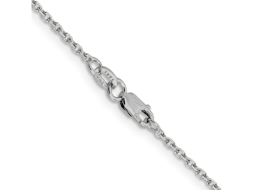 FJC Finejewelers 14 kt White Gold Bright Cut Rolo Chain 18 Inches x 1.5 mm