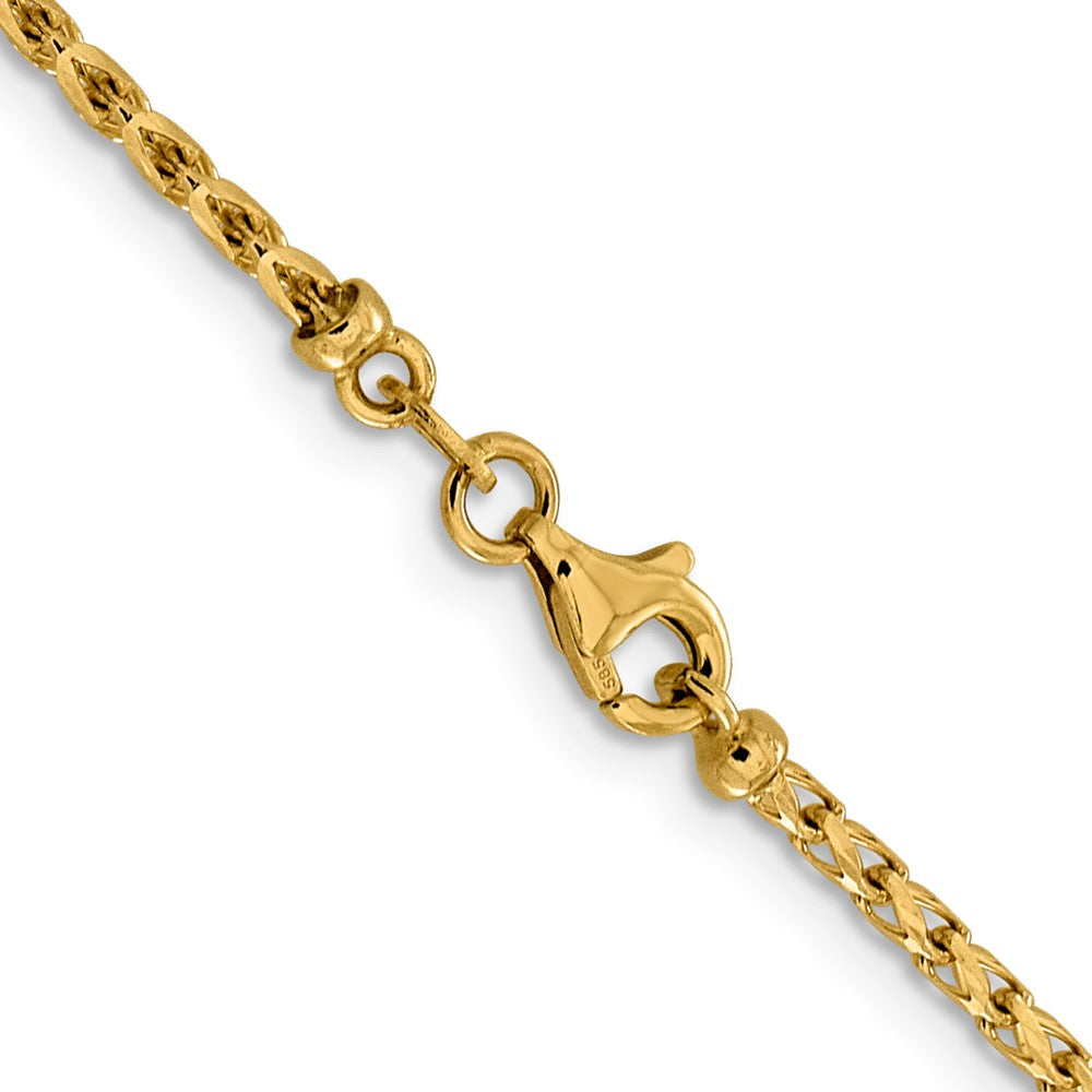 FJC Finejewelers 14 kt Yellow Gold Bright Cut Open Franco Chain 24 Inches x 2.1 mm