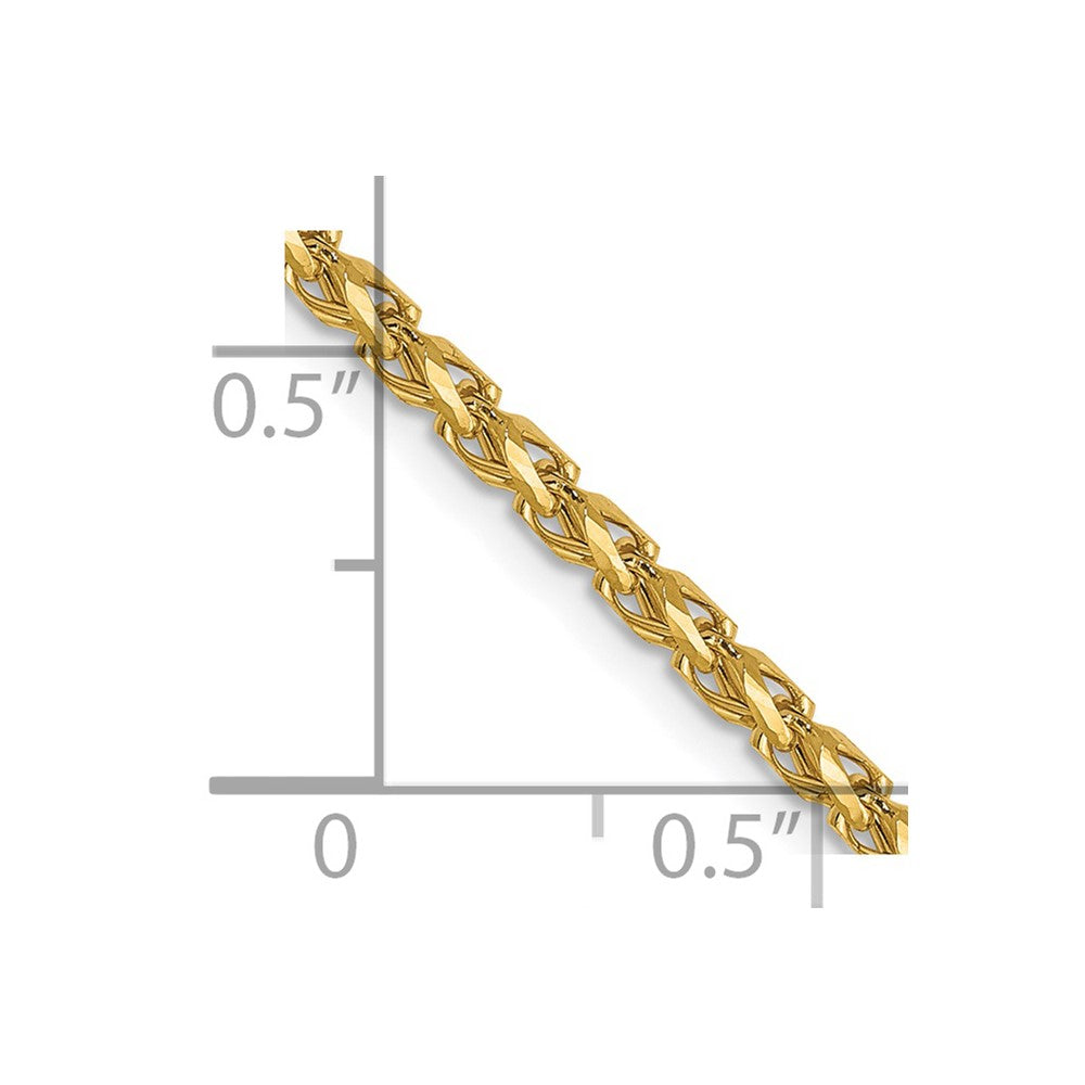 FJC Finejewelers 14 kt Yellow Gold Bright Cut Open Franco Chain 24 Inches x 2.1 mm
