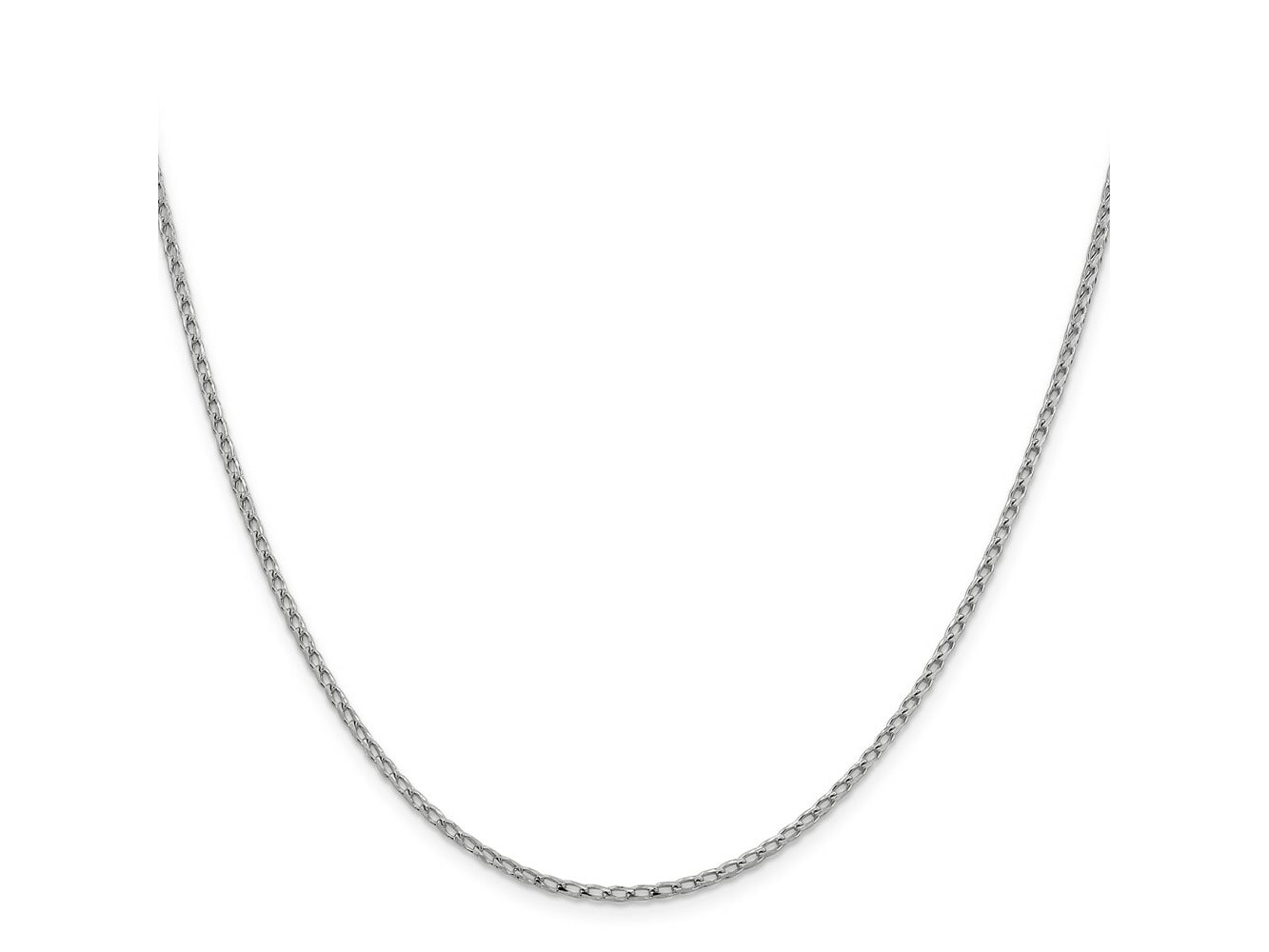 FJC Finejewelers 14 kt White Gold Bright Cut Open Franco Chain 18 Inches x 2.1 mm