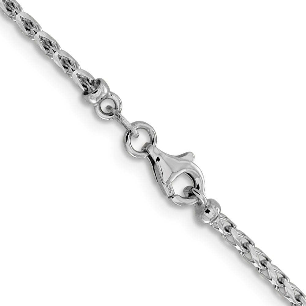 FJC Finejewelers 14 kt White Gold Bright Cut Open Franco Chain 24 Inches x 2.1 mm