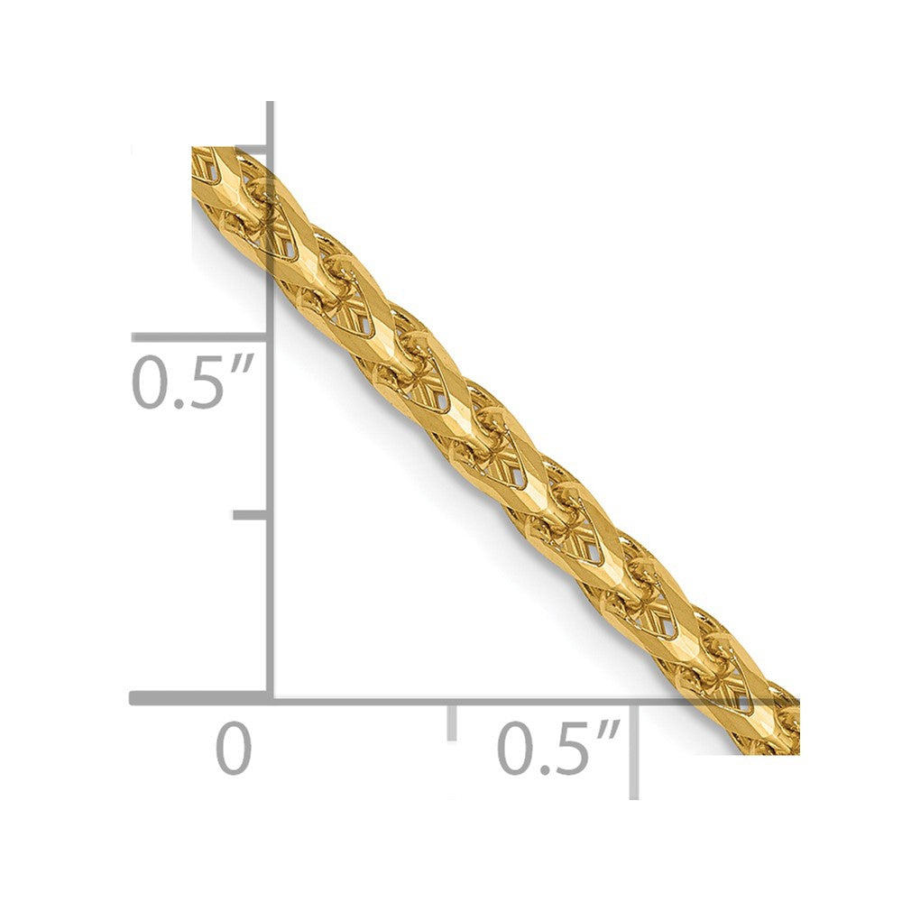 FJC Finejewelers 14 kt Yellow Gold Bright Cut Open Franco Chain 18 Inches x 2.45 mm
