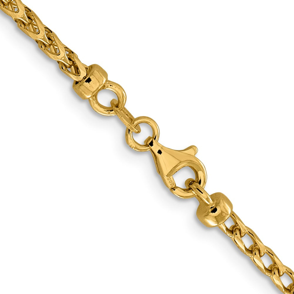 FJC Finejewelers 14 kt Yellow Gold Bright Cut Open Franco Chain 20 Inches x 2.45 mm
