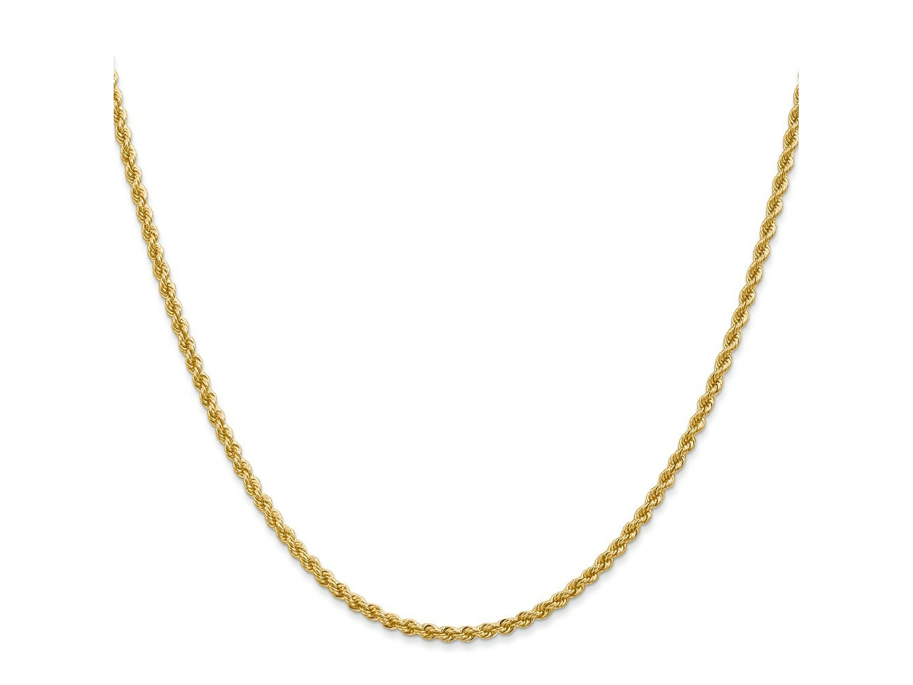 FJC Finejewelers 14 kt Yellow Gold Solid Regular Rope Chain 20 Inches x 2.25 mm