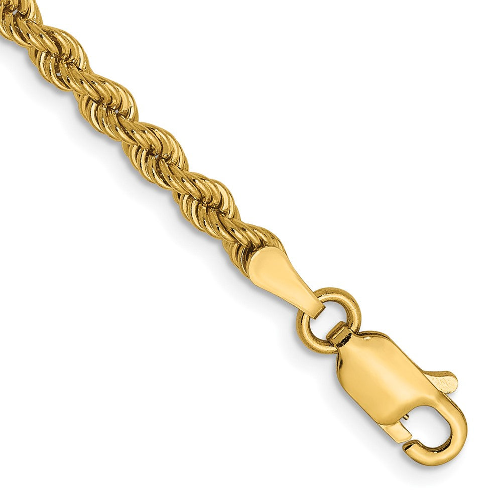 FJC Finejewelers 14 kt Yellow Gold Solid Regular Rope Chain Bracelet 7 Inches x 2.25 mm