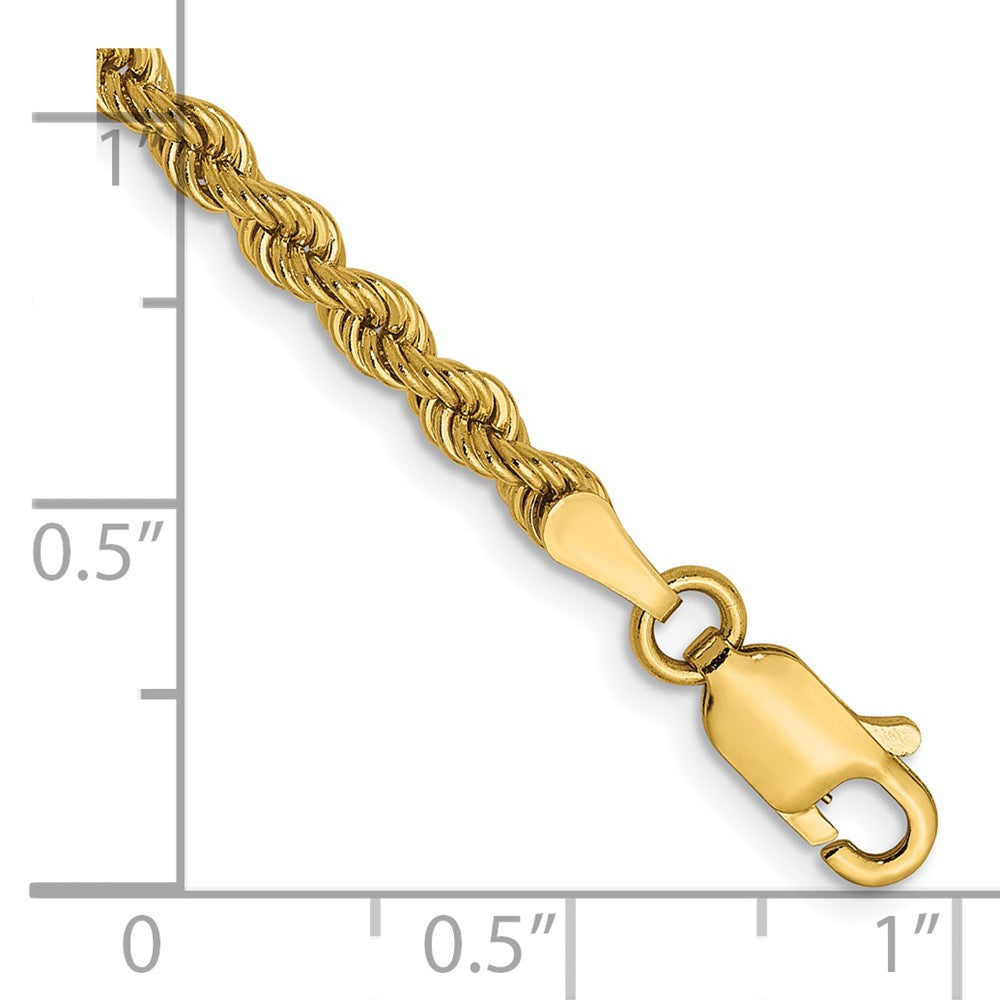 FJC Finejewelers 14 kt Yellow Gold Solid Regular Rope Chain Bracelet 7 Inches x 2.25 mm