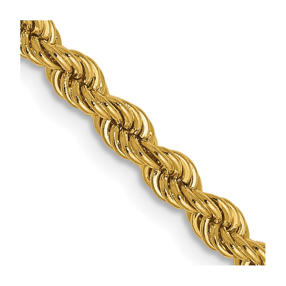 FJC Finejewelers 14 kt Yellow Gold Solid Regular Rope Chain Bracelet 8 Inches x 2.25 mm