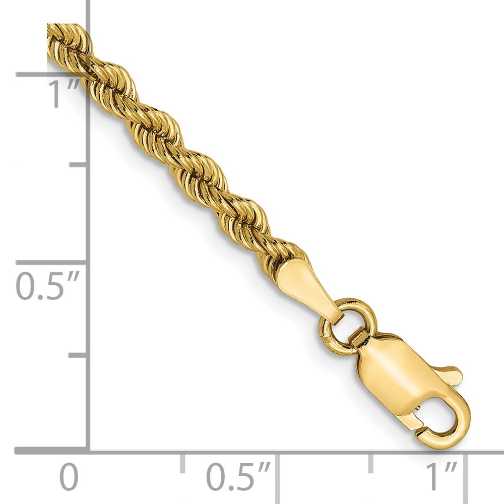 FJC Finejewelers 14 kt Yellow Gold Solid Regular Rope Chain Bracelet 7 Inches x 2.75 mm