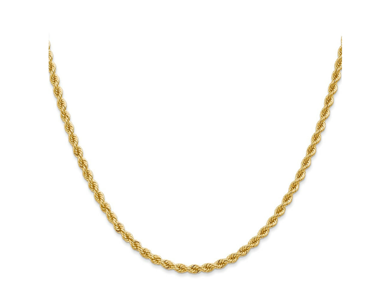 FJC Finejewelers 14 kt Yellow Gold Solid Regular Rope Chain Bracelet 8 Inches x 2.75 mm