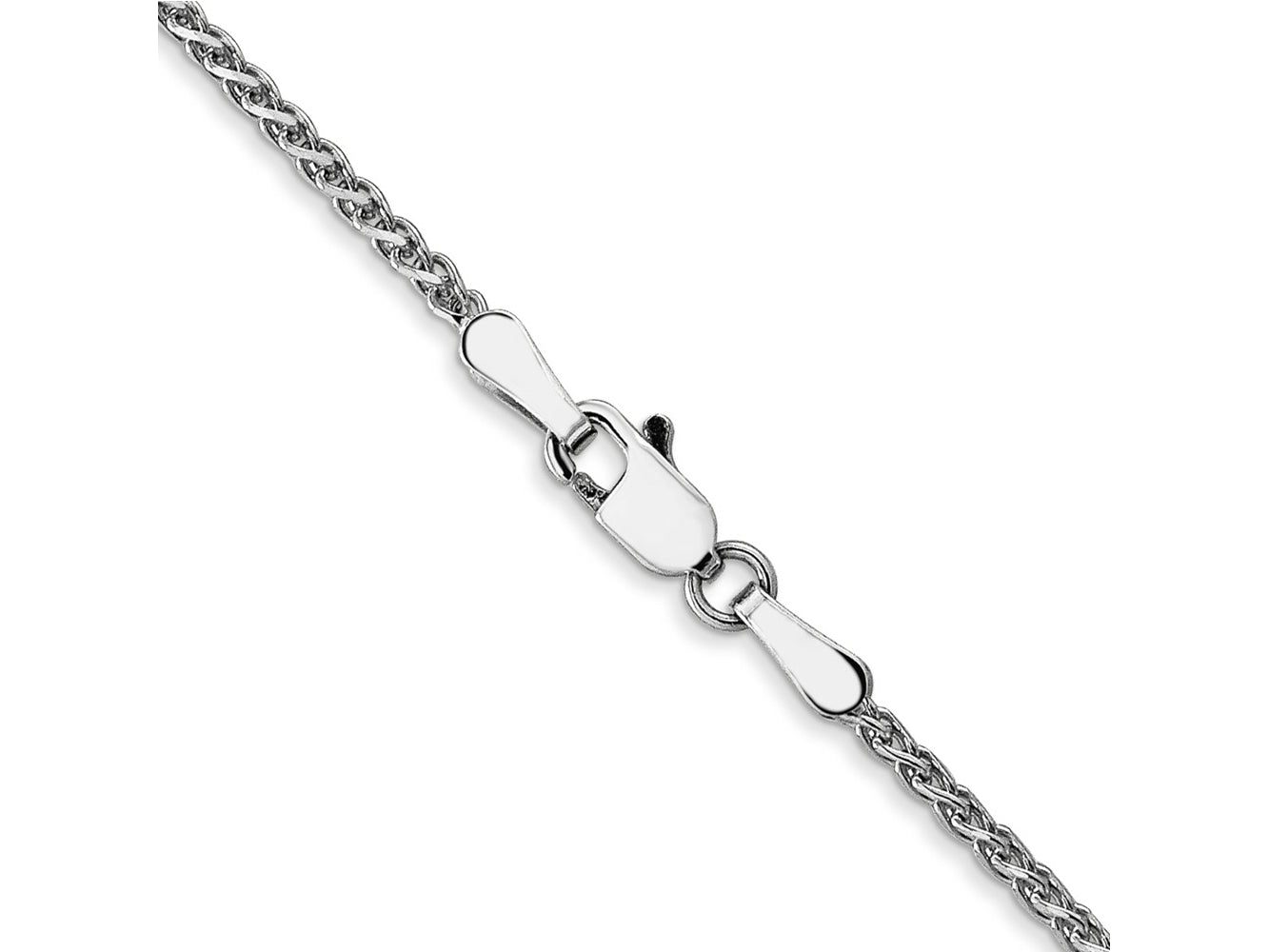 FJC Finejewelers 14 kt White Gold Solid Bright Cut Spiga Chain 24 Inches x 1.4 mm