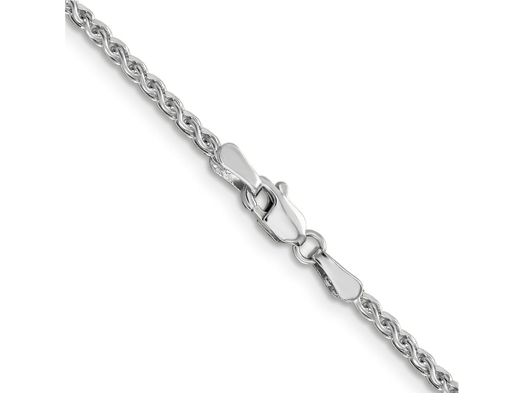 FJC Finejewelers 14 kt White Gold Solid Bright Cut Spiga Chain 18 Inches x 1.8 mm